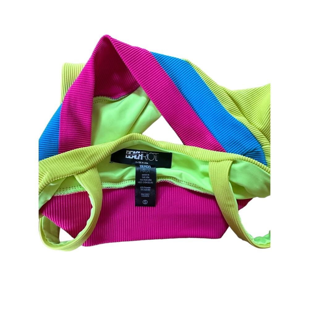 Beach Riot Neon Colorblock Bikini Top - Picture 5 of 8